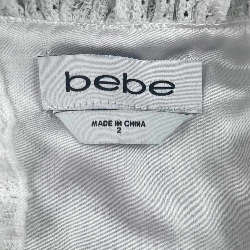 bebe White Eyelet Ruffle Midi Dress - Picture 8 of 11